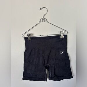 Gymshark Adapt Camo Seamless Shorts - Lava | Black/Onyx Grey, Size Small